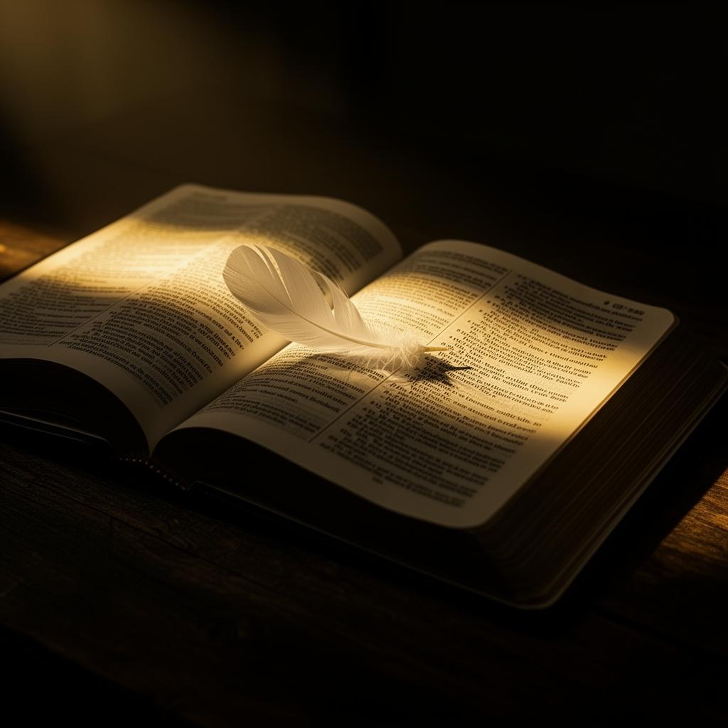 Open Bible in golden light